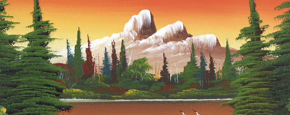 Levine Flexhaug, "Untitled (Mountain lake with deer)," nd
