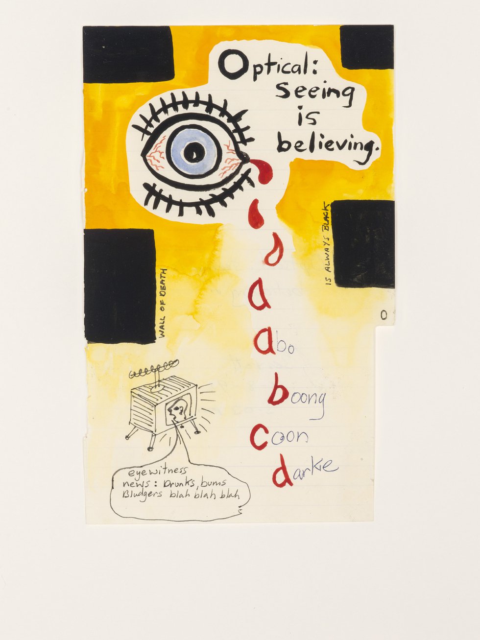 Gordon Bennett, "Notepad Drawings: Optical: Seeing is Believing," 1995