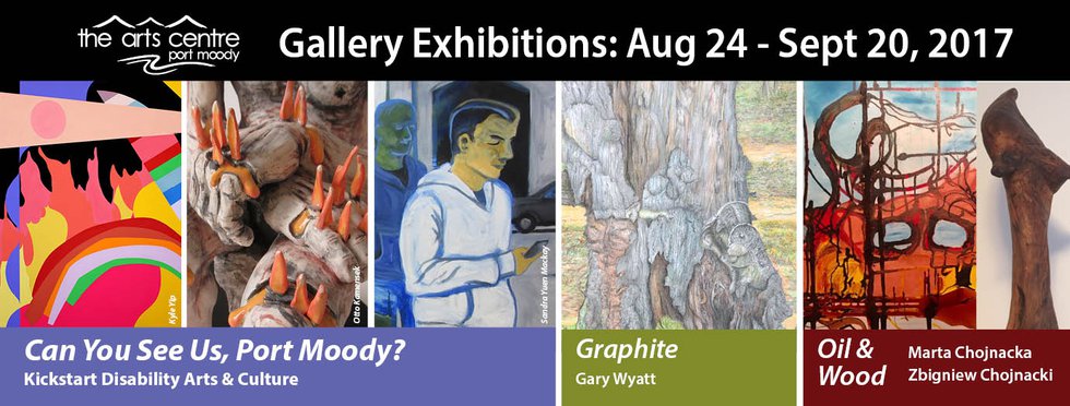 Can You See Us Port Moody?, Oil &amp; Wood, and Graphite Exhibitions Invitation