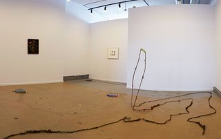 "Weird Woman," 2017, installation shot showing “Librarian’s Chain” by Mary Margaret Morgan in foreground. Photo by Jared Tiller.