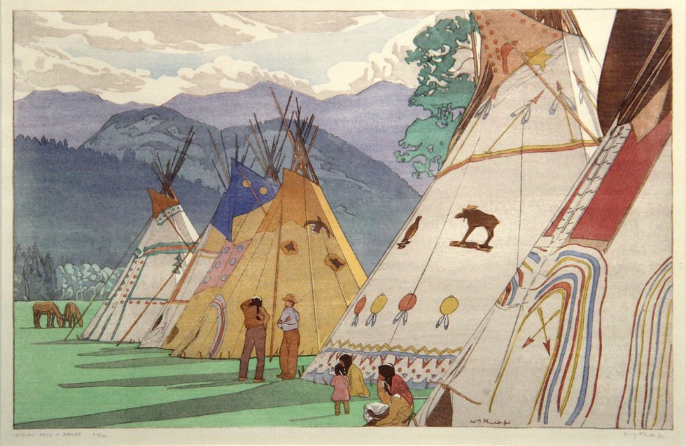 Walter Joseph (W.J.) Phillips, "Indian Days, Banff," 1950