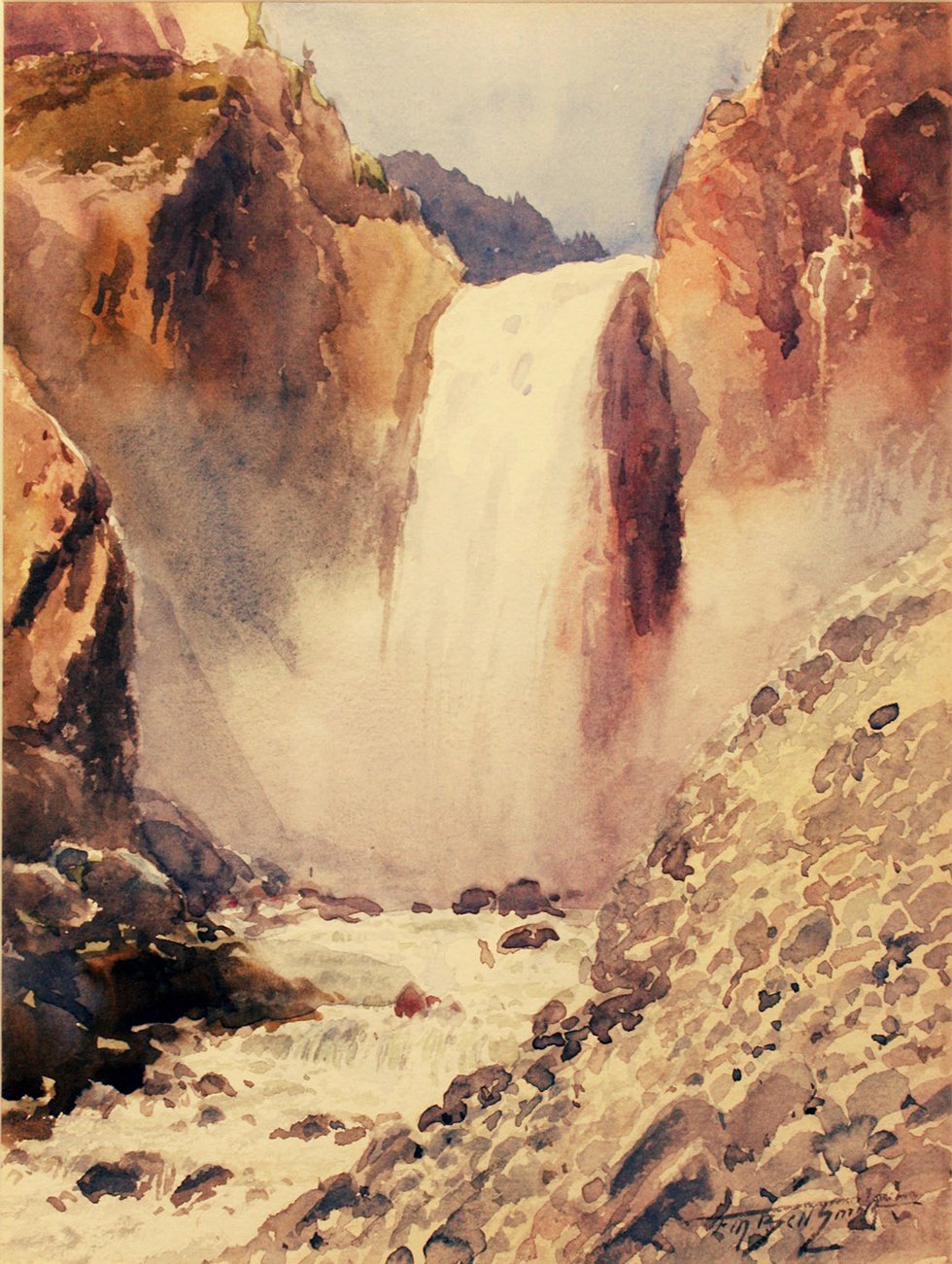 Frederic Marlett Bell-Smith, "Waterfall in the Canadian Rockies," circa 1890