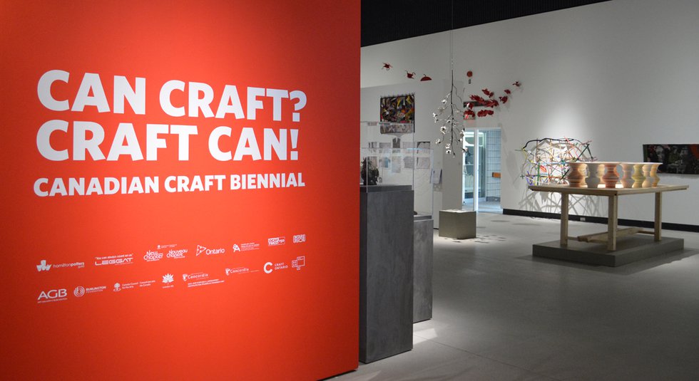 Installation view of the 2017 Canadian Craft Biennial at the Art Gallery of Burlington
