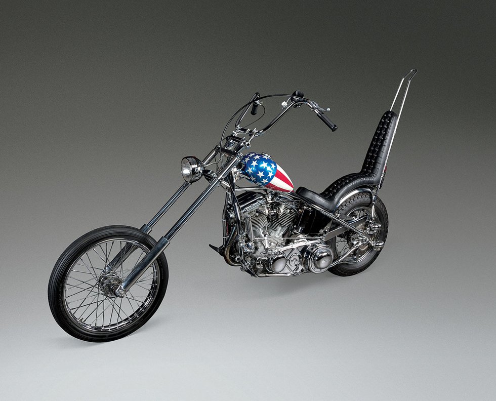 Cliff Vaughs, Captain America Panhead Chopper Motorcycle from Dennis Hopper’s "Easy Rider," about 1969