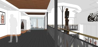 Proposed new gallery space on mezzanine level. Image courtesy Cr. Merrick Architecture.