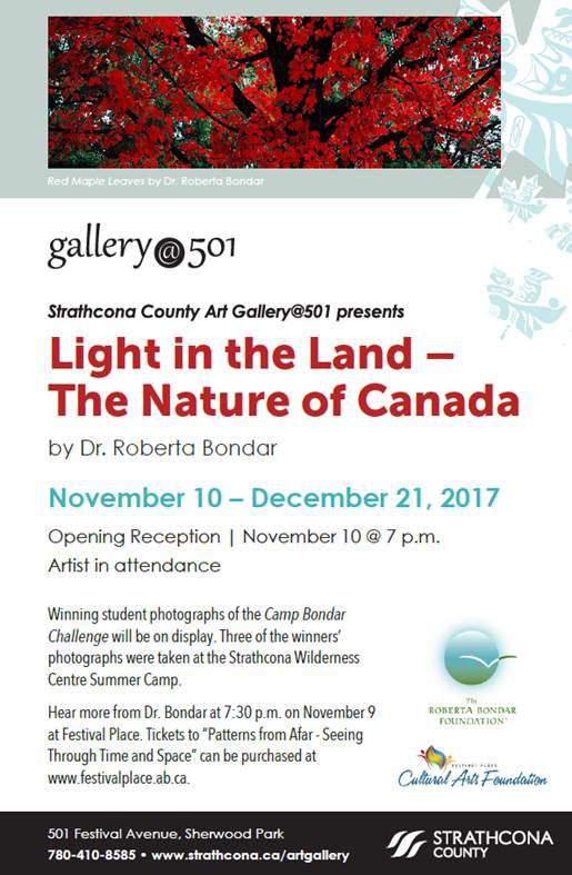 Dr. Roberta Bondar, "LIght in the Land - the Nature of Canada," 2017