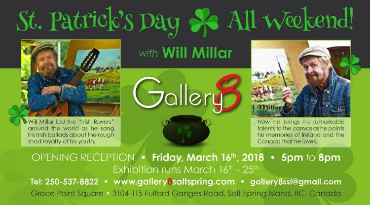 Will Millar, &quot;Gallery 8 St. Patrick&#x27;s Day Exhibition,&quot; 2018