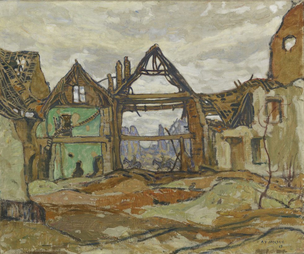 AY Jackson, "Houses of Ypres," 1917