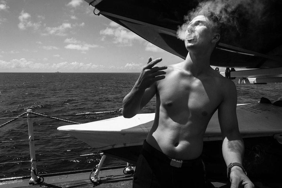 Kathryn Mussallem, “On the Smoke Deck, Pacific Ocean, June 2016," archival pigment print