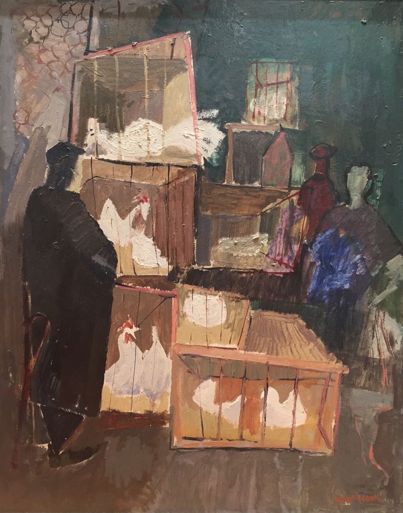 Molly Lamb Bobak, “The Chicken Shop,” circa 1951