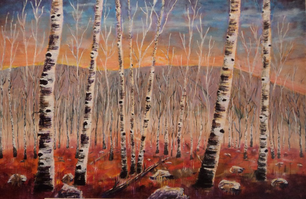 John Abbott, "Birches in the Fall," nd
