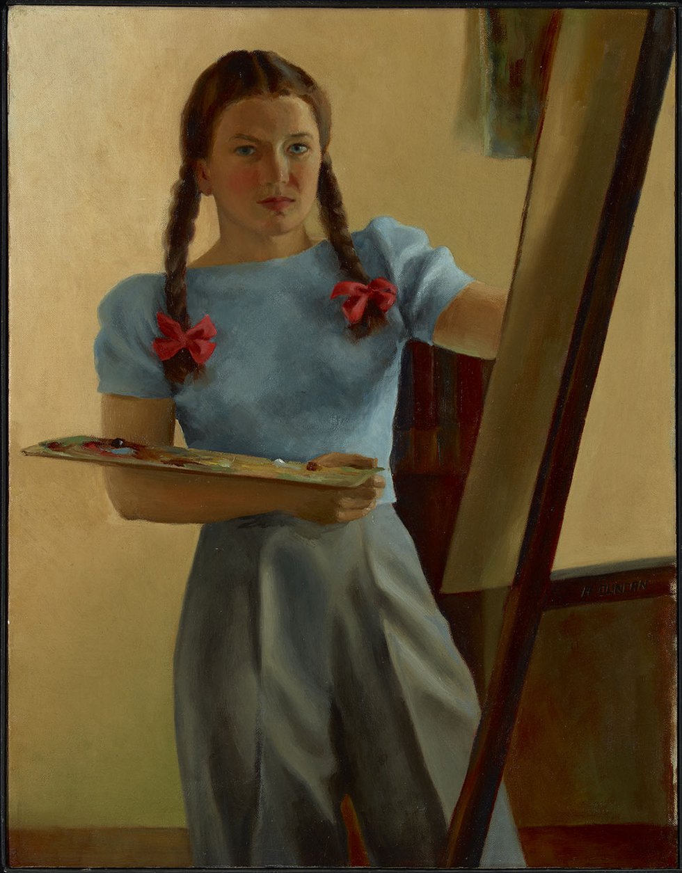 Alma Duncan, "Self-Portrait with Braids," 1940