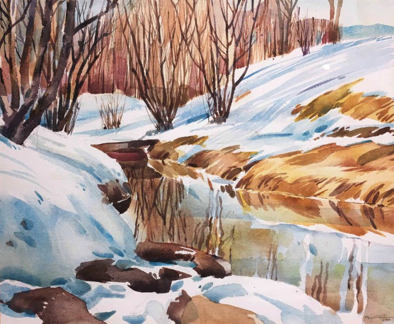 Herbert Franklin (Frank) Palmer,  RCA,  ASA , CSPWC,  (1921-1990) "Winter Landscape," nd