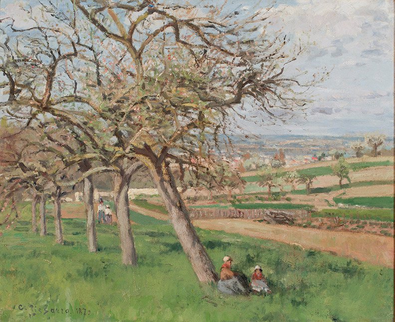 Camille Pissarro, "Pommiers en fleurs/Apple Trees," 1870