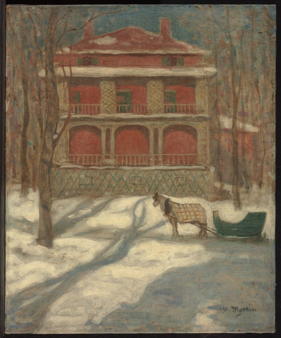 James Wilson Morrice, "Winter, Montreal (The Pink House)," circa 1905-1907