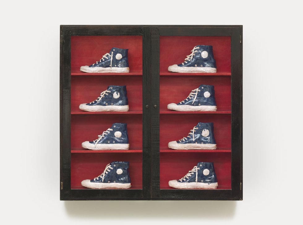 Gathie Falk, “Blue Running Shoes,” circa 1975