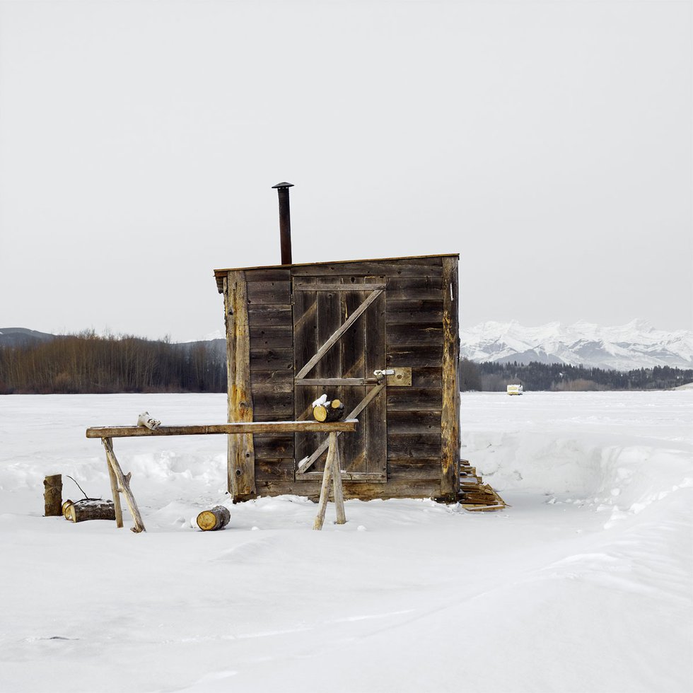 Richard Johnson, “Ice Hut #556, Cochrane, Ghost Lake, Alberta, Canada,” 2011 (courtesy of the artist)