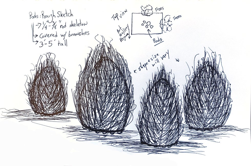 Sean Whalley, "Nature Pods concept sketch," 2018