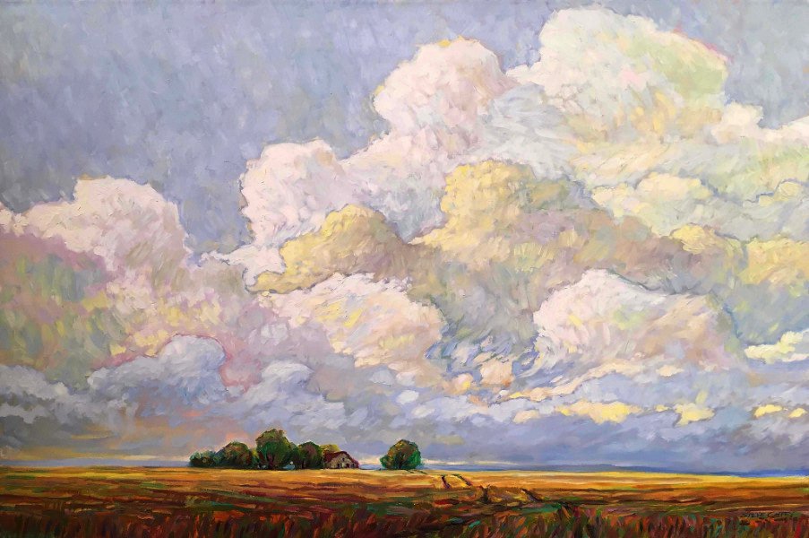 Steve Coffey, "Summer Clouds over Farm," nd