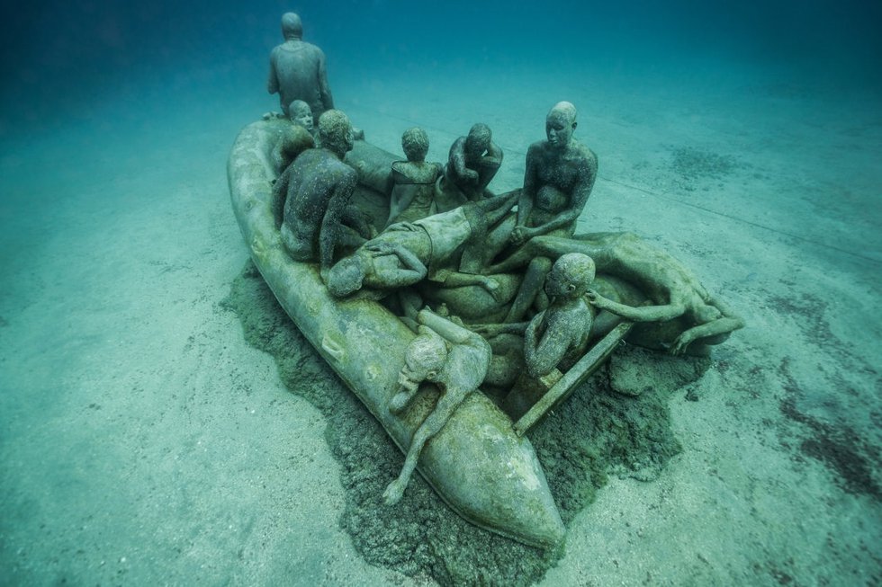 Jason deCaires Taylor, “The Raft of Lampedusa,” 2016