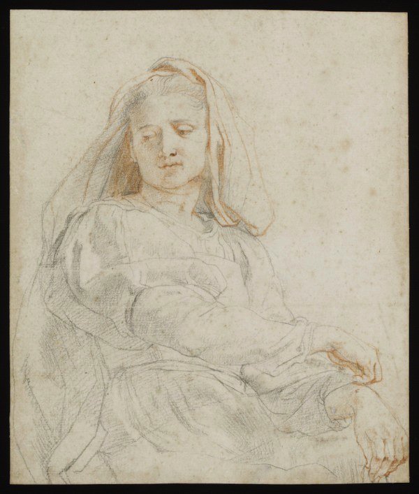 Peter Paul Rubens (1577-1640), "Study of a seated woman (The Virgin)," about 1606