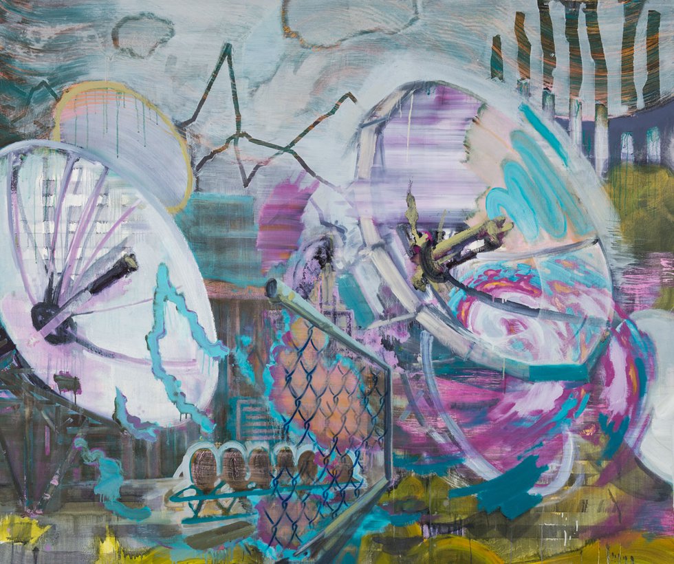 Edmonton artist Paul Bernhardt’s painting “Communication Breakdown,” 2009