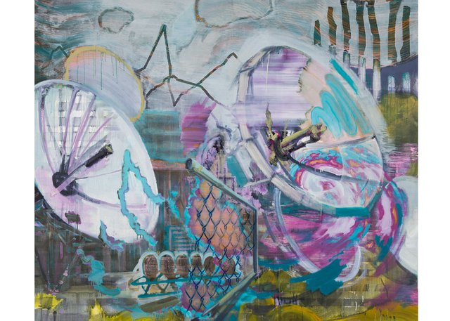Alberta-based artist Paul Bernhardt’s painting “Communication Breakdown,” 2009