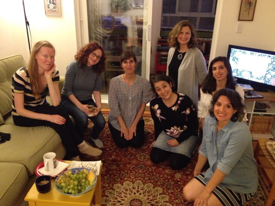 Members of the Art Mamas, a Vancouver artists’ collective, pose at their first meeting in 2016. From the left: Heather Passmore, Matilda Aslizadeh, Sarah Shamash, Gabriela Aceves, Maria Anna Parolin, Damla Tamer and Natasha McHardy.