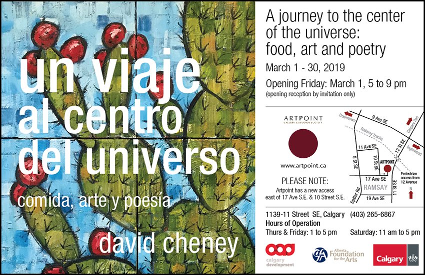 David Cheney, "un viaje al centro del universo: comida, arte y poesia," 2019