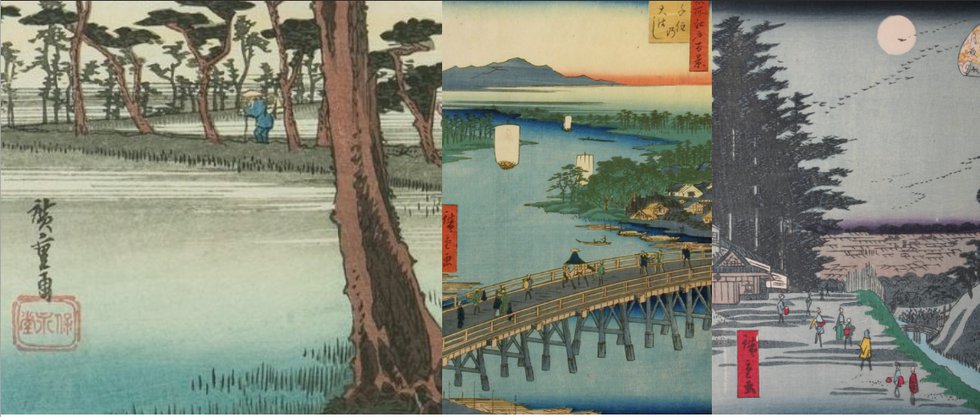 Ando Hiroshige, Yoshiwara, "Fuji to Left," Japanese, 19th Century