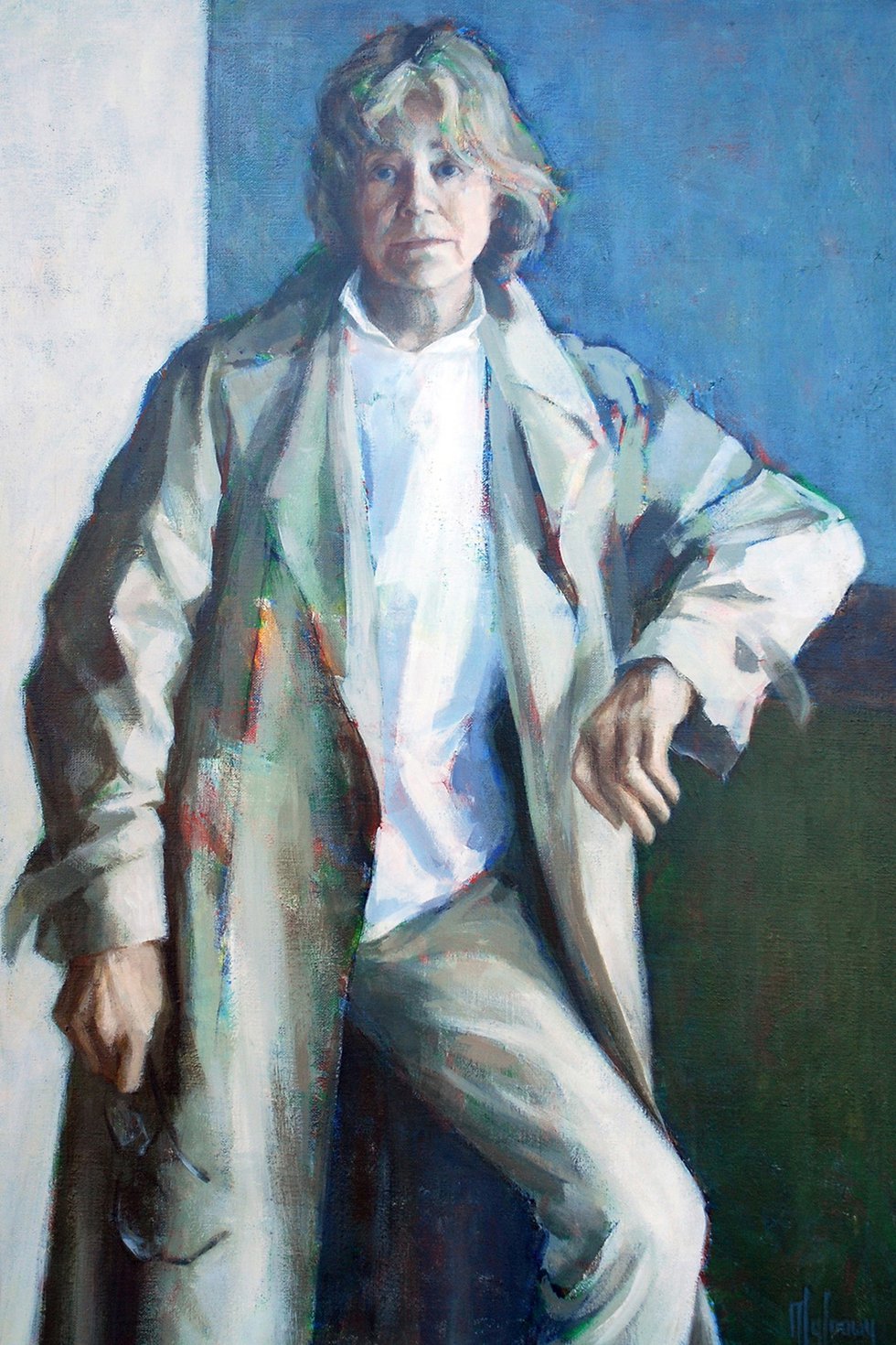 Myfanwy Pavelic, "Raincoat (Self-Portrait)," 1987