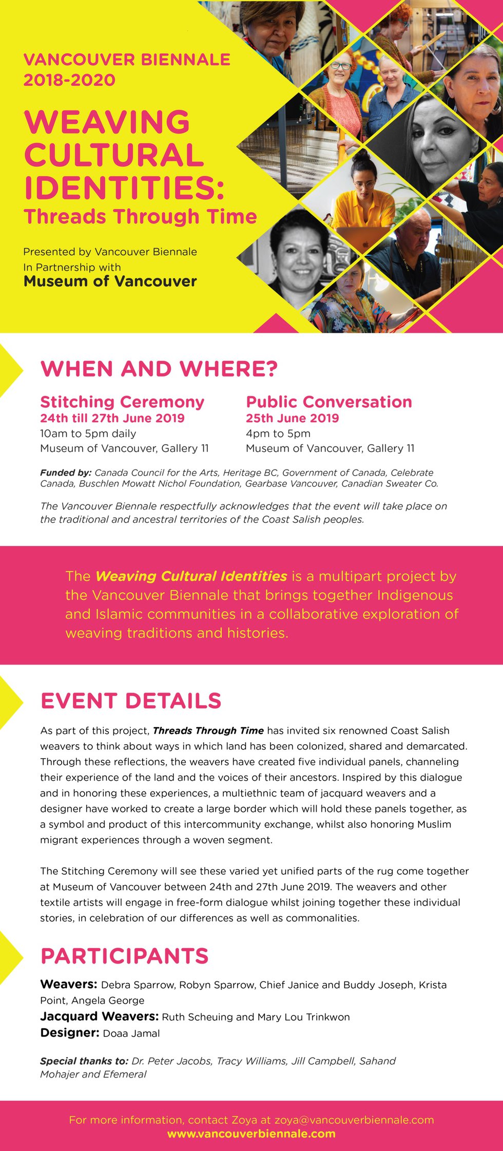 Vancouver Biennale Public Ceremony: Weaving Cultural Identities, Threads Through Time, 2019