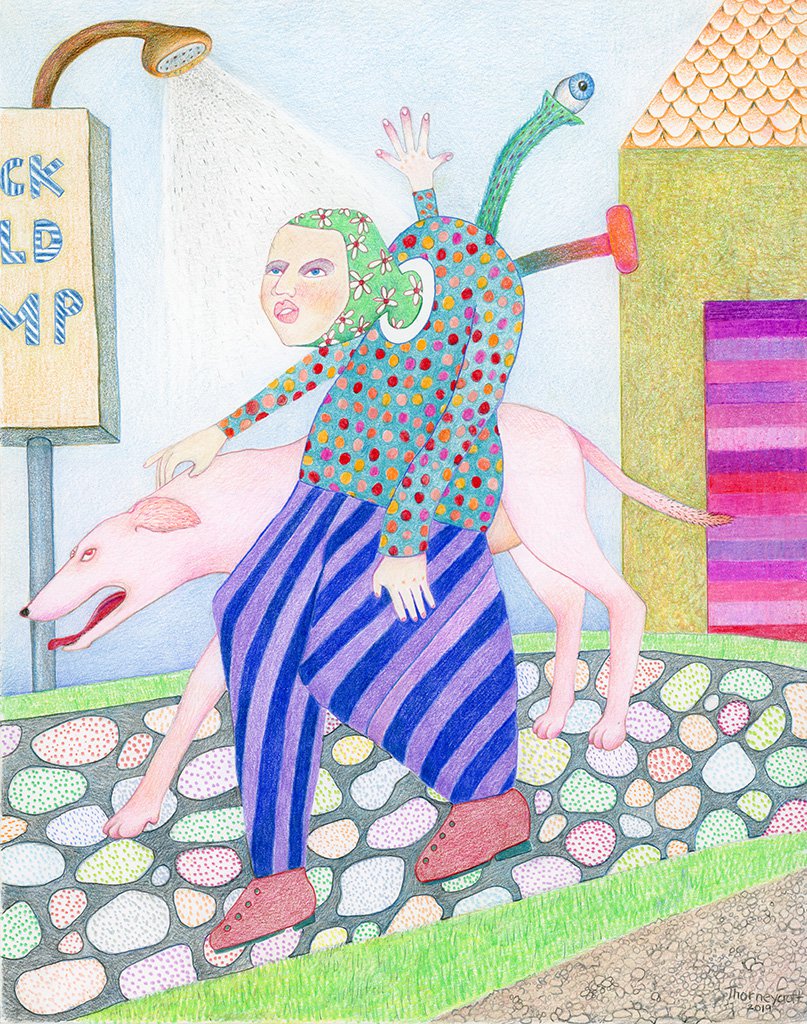 Diana Thorneycroft, "Woman with Pink Dog," 2019