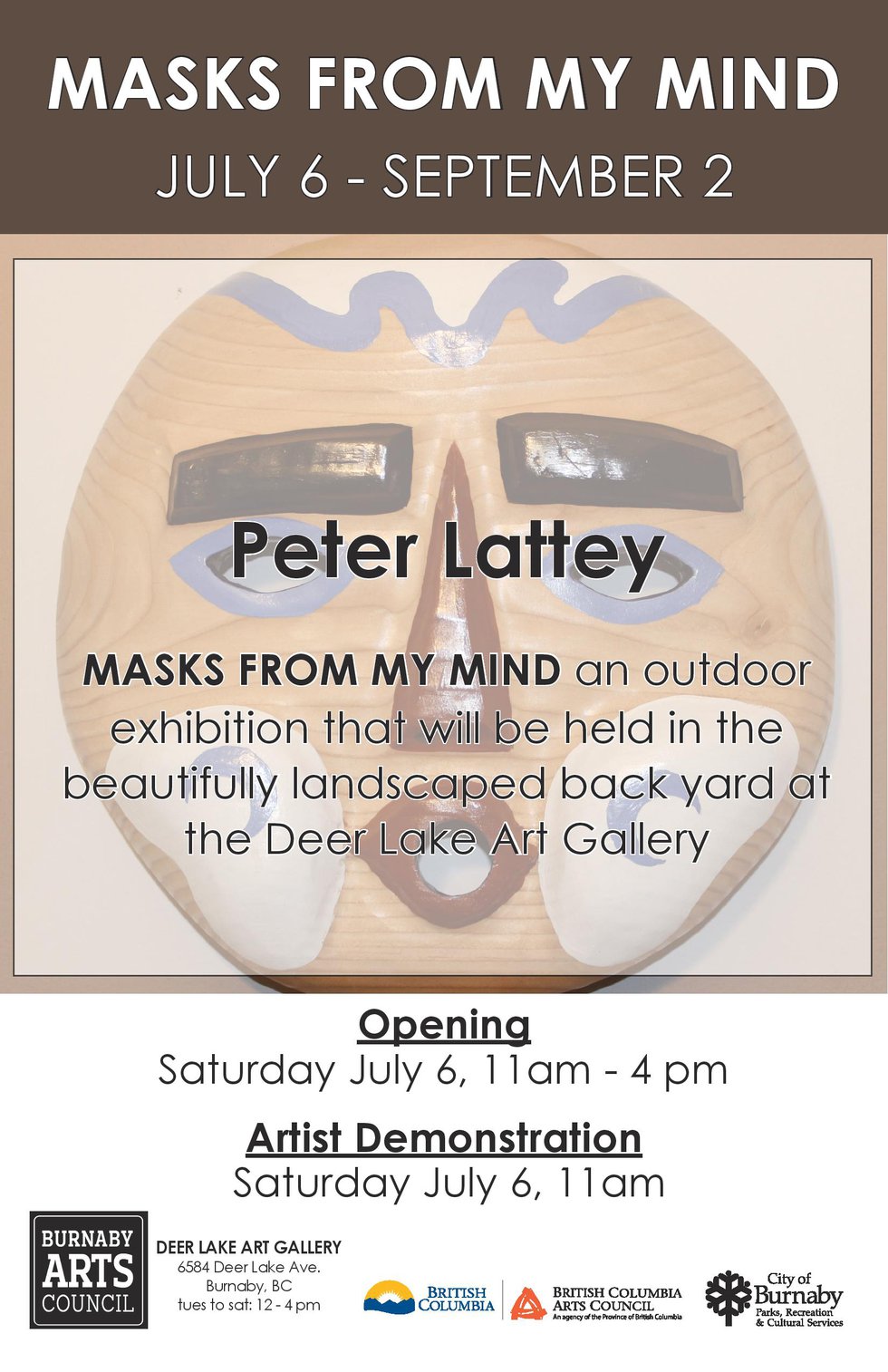 Peter Lattey, "Masks from my Mind," 2019