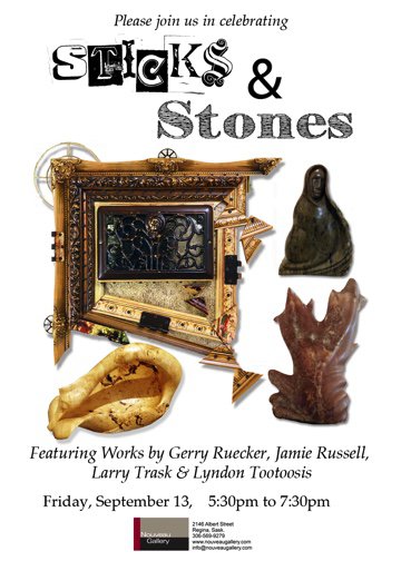 Gerry Ruecker, Jamie Russell, Larry Trask &amp; Lyndon Tootoosis, "Sticks &amp; Stones," 2019