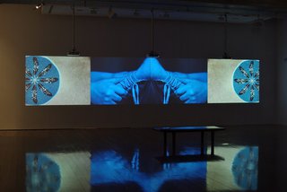 Dana Claxton, "Rattle," (installation view), 2003