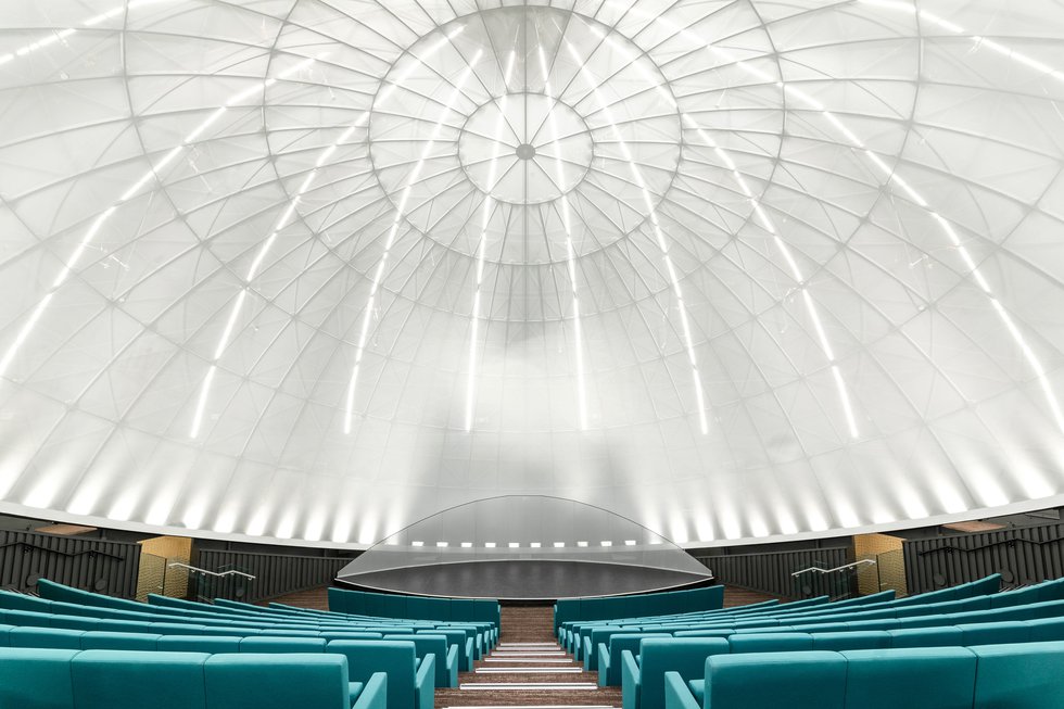 Interior view of the dome of Contemporary Calgary. (courtesy Contemporary Calgary, photo by Jamie Anholt)