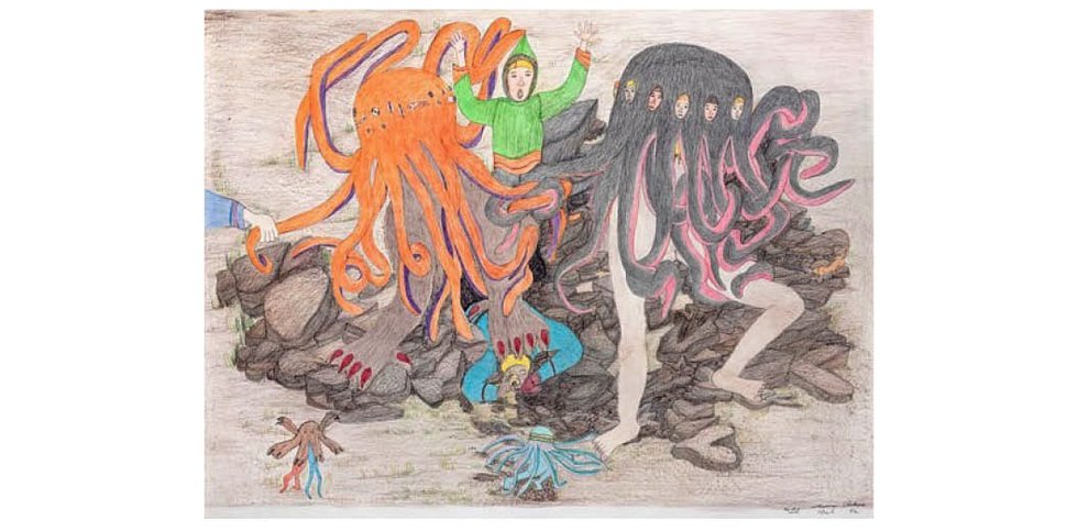 Shuvinai Ashoona, "Composition (Attack of the Tentacle Monsters)," 2015