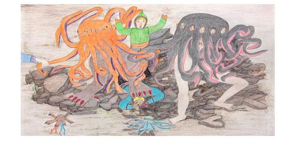 Shuvinai Ashoona, "Composition (Attack of the Tentacle Monsters)," 2015