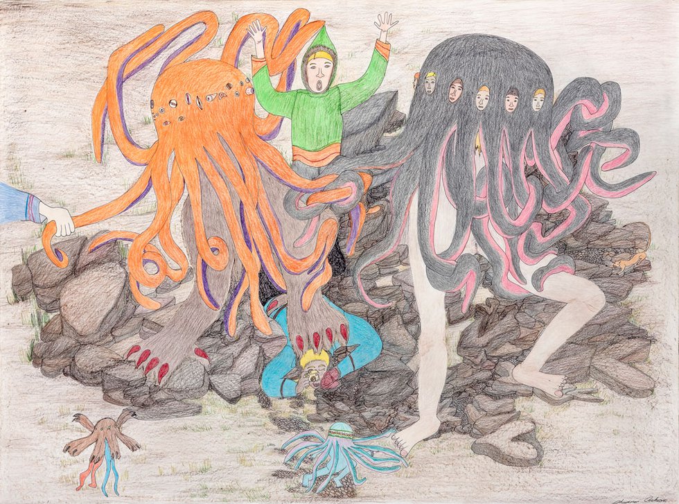 Shuvinai Ashoona, “Composition (Attack of the Tentacle Monsters),” 2015