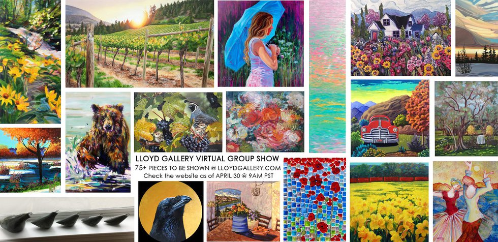 Lloyd Gallery artists, sample works in this show made in April 2020 various media and sizes.