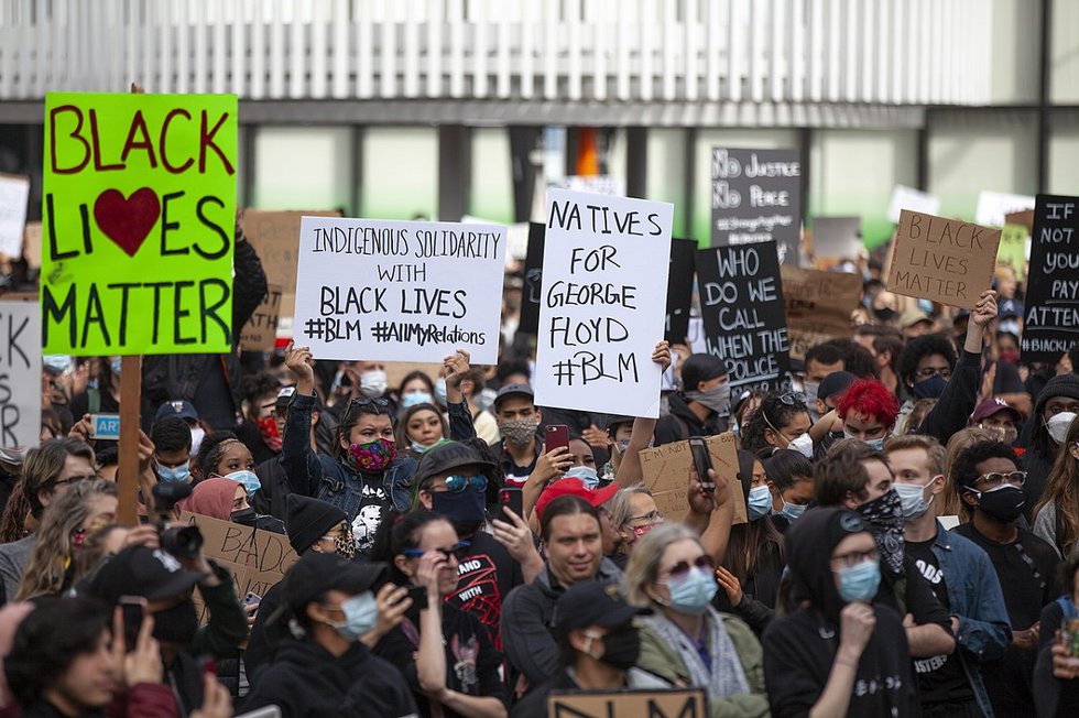Black Lives Matter anti-racism rally last month outside the Vancouver Art Gallery. (photo originally posted to Flickr by GoToVan)