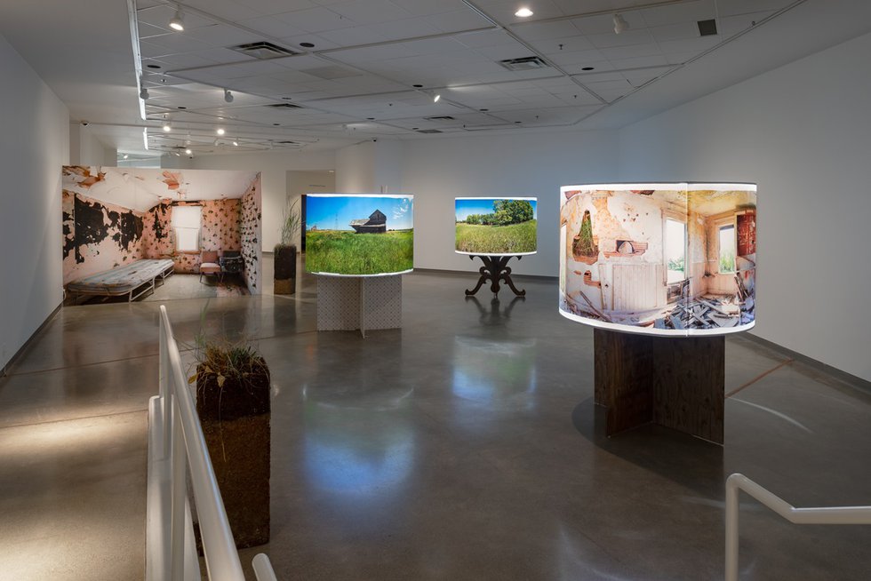 Emily Neufeld, “Prairie Invasions: A Lullaby,” 2020, installation view at Richmond Art Gallery (photo by Michael Love)
