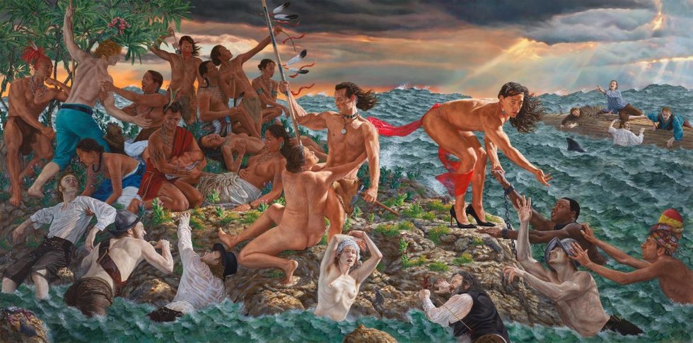 Kent Monkman, (Cree, b. 1965). "Welcoming the Newcomers," 2019
