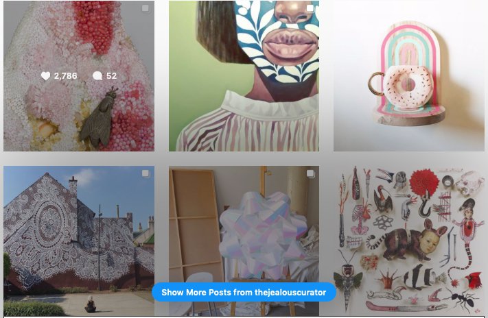 Recent images on Danielle Krysa’s Instagram feed @thejealouscurator.