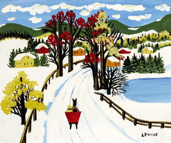 Maud Lewis (1903–1970), "Winter Sleigh Ride," early/mid 1950s