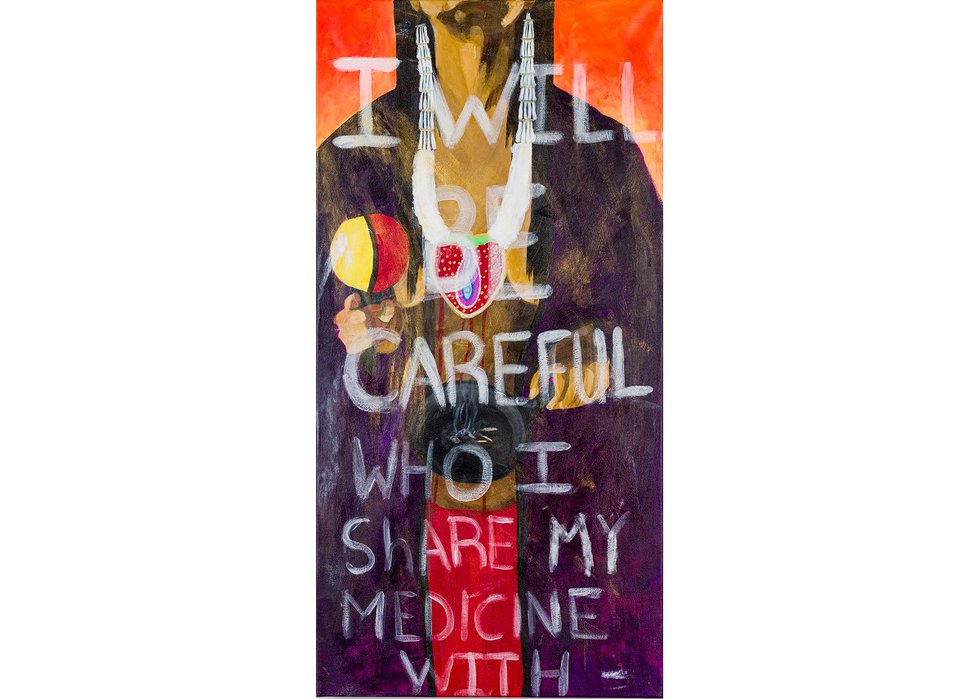 Lana Whiskeyjack, “Painting my anger, praying for stolen medicine(s),” 2020