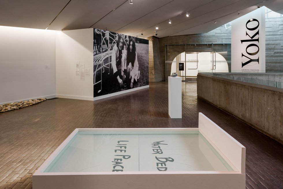 Yoko Ono, “Water Event,”1971/2020, with water sculptures by Adrian A. Stimson, “We've Made Our Water Bed …,” and Kablusiak, “Qullik Asulu Utchuklu," both 2020
