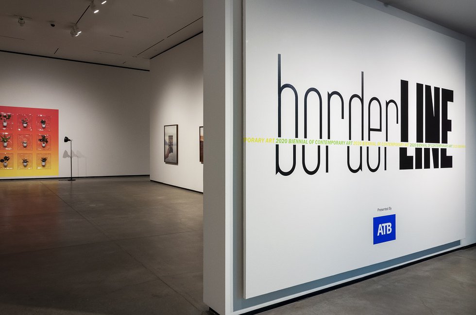 Installation view of the Borderline biennial exhibition at the Art Gallery of Alberta in Edmonton. (courtesy AGA)