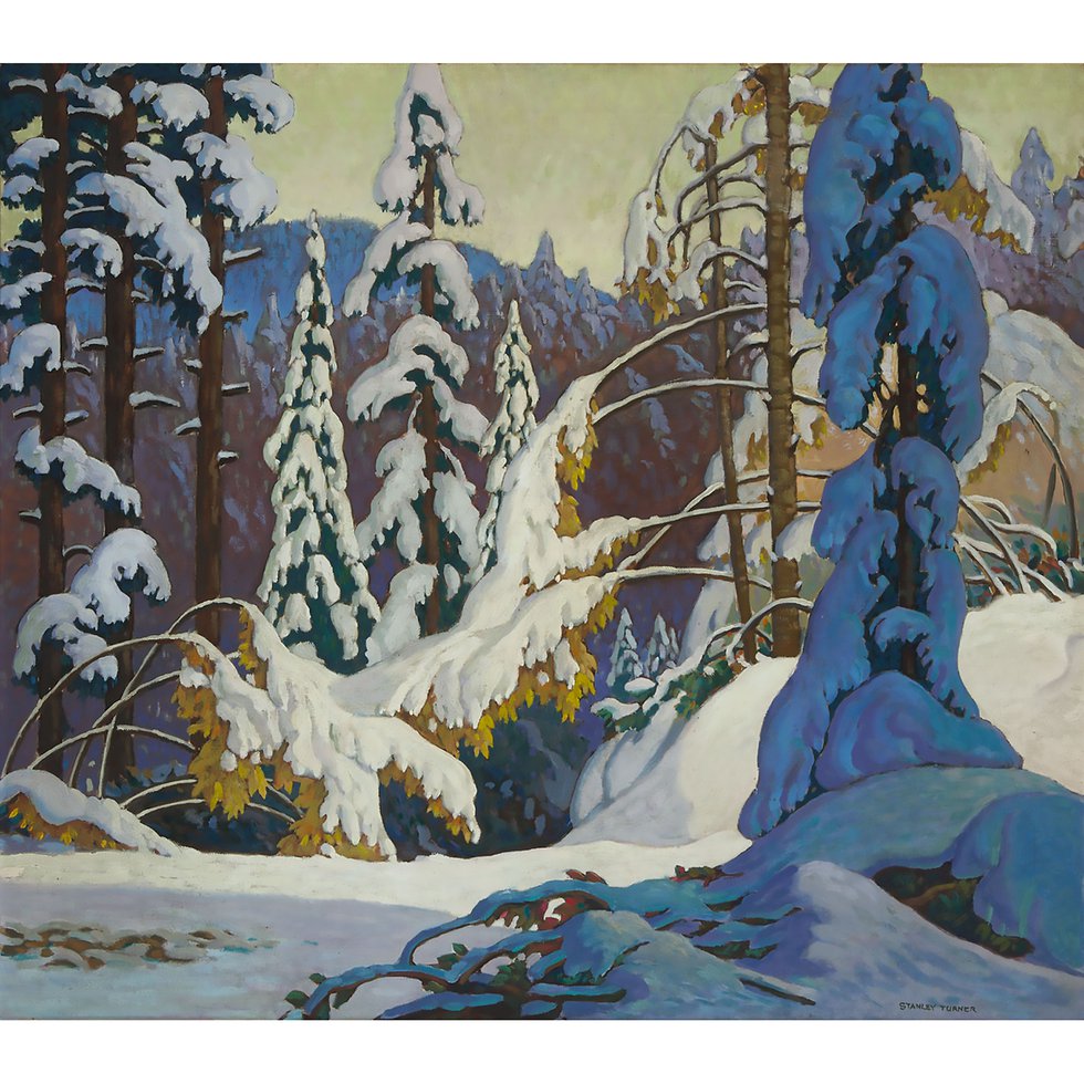 Stanley Turner, "Heavy Snow," circa 1920s, oil on canvas, 28" x 32" (sold at Waddington's for $38,400)